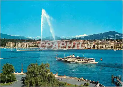 Cartes postales moderne Geneve Le jet d eau et le Mont Blanc