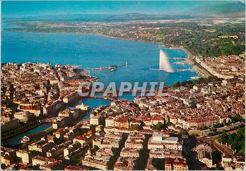 Moderne Karte Geneve Vue aerienne