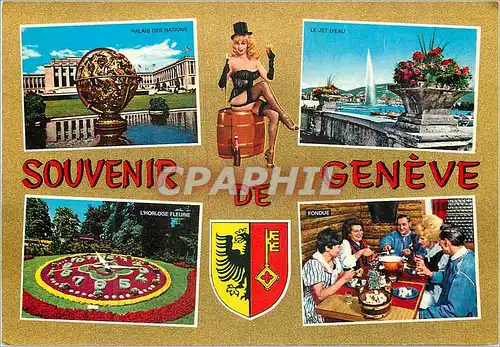 Moderne Karte Souvenir de Geneve