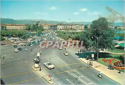 Cartes postales moderne Geneve Carrefour du grand quai