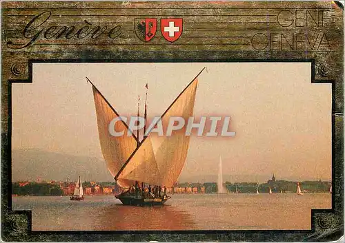 Cartes postales moderne Geneve Barque Neptune