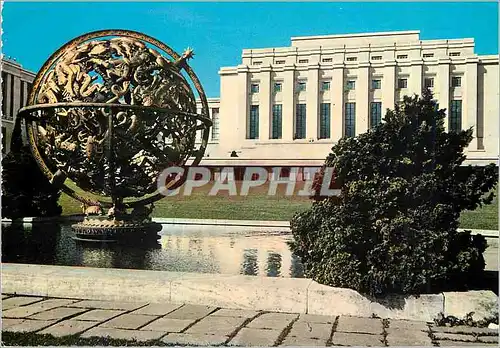 Moderne Karte Geneve Palais de l ONU et la Sphere Armillaire offers par la Fondation Woodrow Wilson