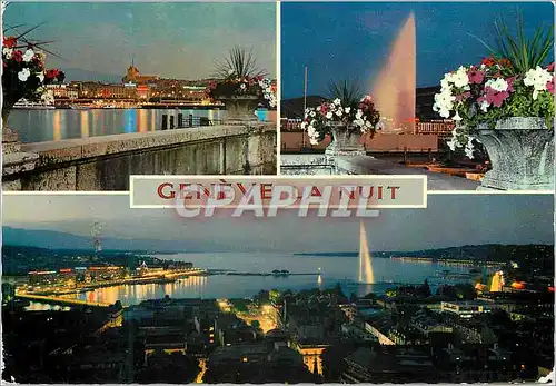 Cartes postales moderne Geneve La rade au crepuscule
