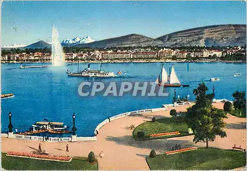 Cartes postales moderne Geneve La rade et le Mont Blanc