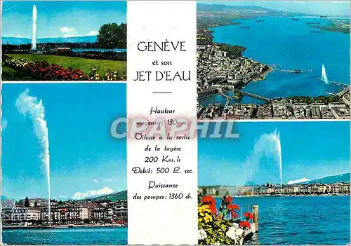 Moderne Karte Geneve Le quai Gustave ador vue aerienne
