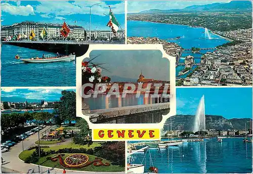 Cartes postales moderne Geneve Pont du Mont Blanc Vue aerienne