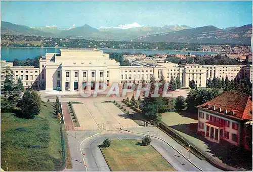 Cartes postales moderne Geneve Le palais des Nations Unies et le Mont Blanc