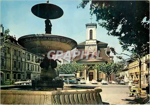 Moderne Karte Carouge Geneve  L eglise catholique et la place du Marche