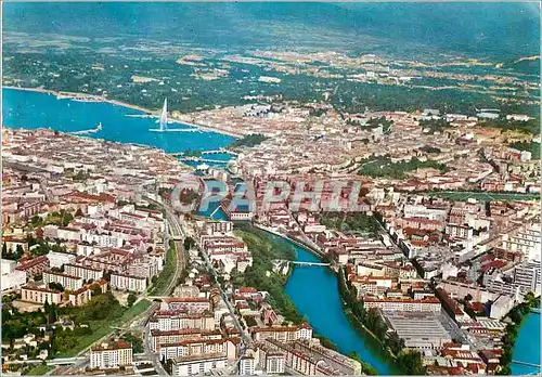 Moderne Karte Geneve Vue aerienne