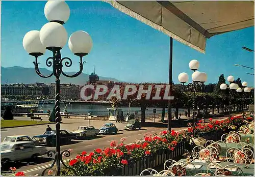 Cartes postales moderne Geneve La rade depuis la terrasse de l Hotel Beau Rivage