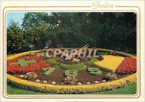 Cartes postales moderne Geneve Horloge fleurie