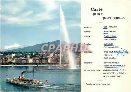 Cartes postales moderne Geneve Le jet d eau et le Mont Blanc