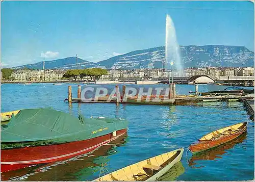 Cartes postales moderne Geneve La rade et le jet d eau