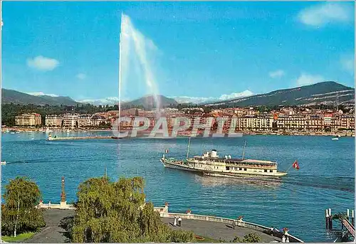 Cartes postales moderne Geneve Le jet d eau et le Mont Blanc