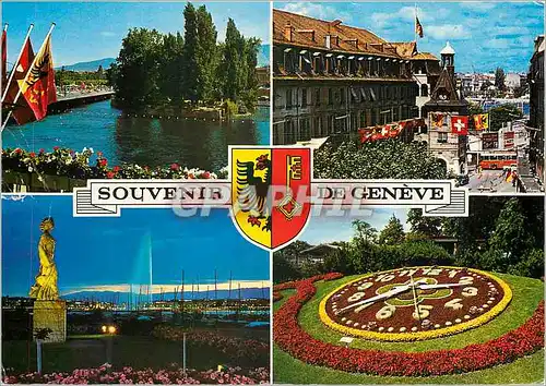 Moderne Karte Souvenir de Geneve