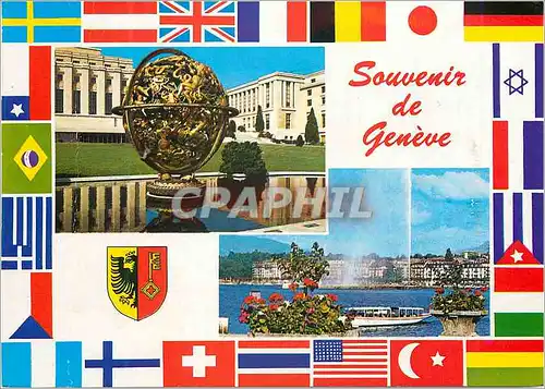 Moderne Karte Souvenir de Geneve