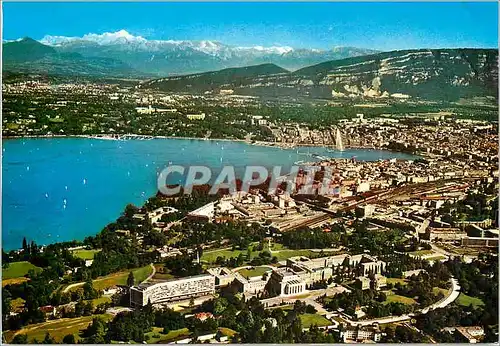 Moderne Karte Geneve La Ville et le Mont Blanc