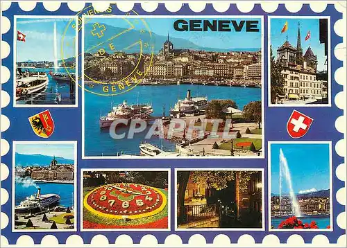 Moderne Karte Geneve Souvenir de Geneve