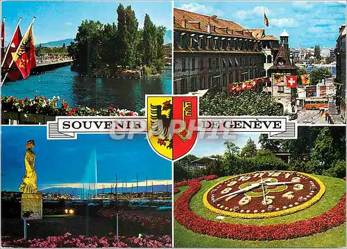 Moderne Karte Souvenir de Geneve