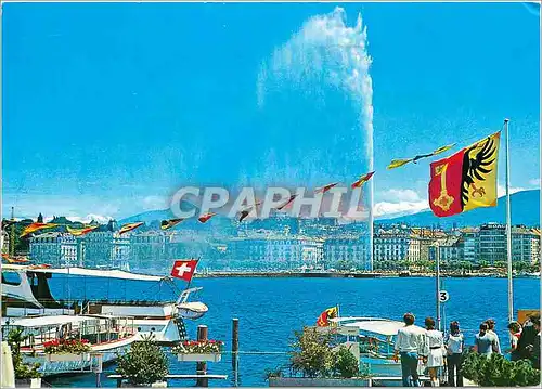 Cartes postales moderne Geneve Le jet d eau et le Mt Blanc