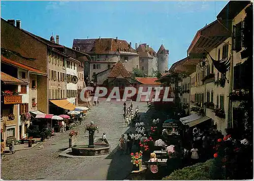 Moderne Karte Gruyeres la ville et le chateau