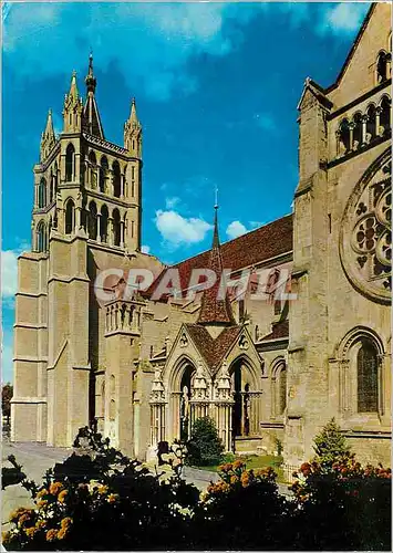 Cartes postales moderne Lausanne la Cathedrale avec le grande rosace et le porche des Apotres