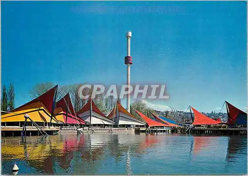 Cartes postales moderne Exposition nationale suisse Lausanne Le port et la tour Spirah