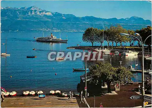 Cartes postales moderne Ouchy Lausanne Le port Bateau