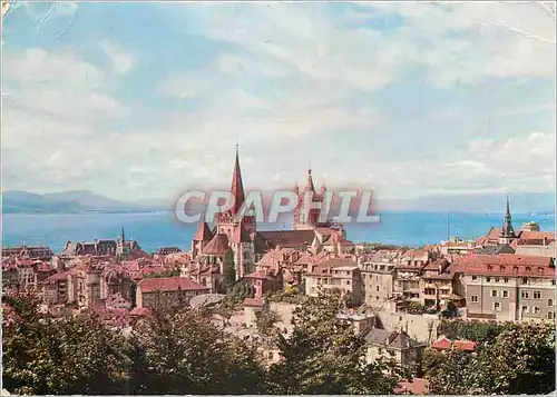 Cartes postales moderne Lausanne La cathedrale et le Lac Leman