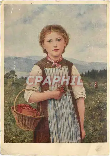 Cartes postales moderne Albert Anker Erdbeer Mareili La cueilleuse de fraises Musee des Beaux Arts Lausanne