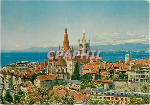 Cartes postales moderne Lausanne Suisse la cathedrale et la Cite