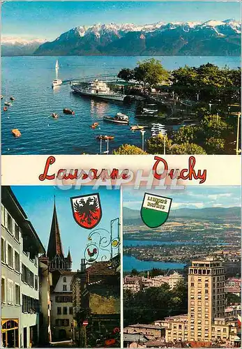 Cartes postales moderne Lausanne Ouchy Les Alpes Rue Cite Derriere et Cathedrale