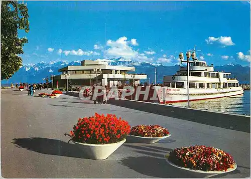 Cartes postales moderne Ouchy Lausanne Le quai Bateau
