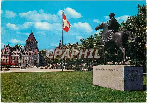 Cartes postales moderne Lausanne Ouchy Le monument du General Henri Guisan