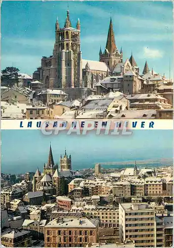 Cartes postales moderne Lausanne La cathedrale vue aerienne