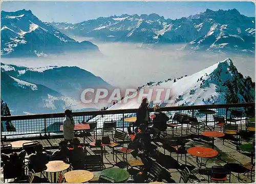 Cartes postales moderne Leysin La Berneuse Au fond les dents de Morcles et les Dents du Midi