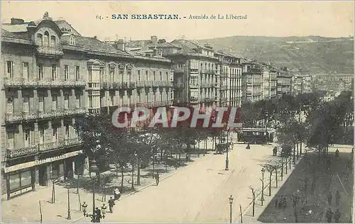 Cartes postales San Sebastian Avenida de la Liberal Tramway