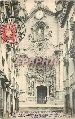 Cartes postales San Sebastian Iglesia de Santa Maria