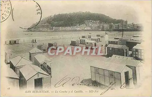 Cartes postales San Sebastian La concha y el Castillo