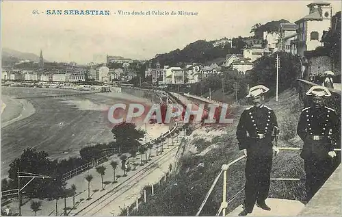 Ansichtskarte AK San Sebastian Vista desde el Palacio de Miramar Police