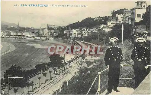 Cartes postales San Sebastian Vista desde el Palacio de Miramar Police