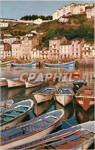 Moderne Karte Luarca Asturias Port interieur Bateaux