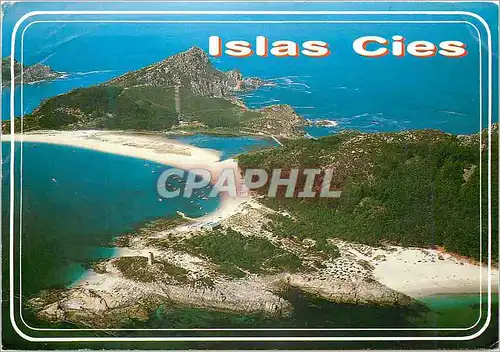 Cartes postales moderne Islas Cies Ria de Vigo Vue aerienne