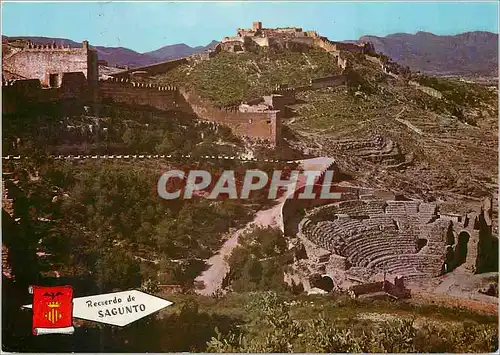 Moderne Karte Sagunto Chateau et teatre romain