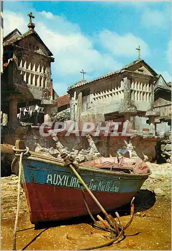 Cartes postales moderne Combarro Greniers typiques Bateau