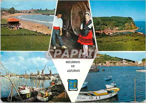 Cartes postales moderne Recuerdo de Asturias Bateau