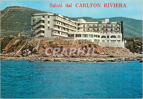 Moderne Karte Cefalu Capo Plaia Carlton Hotel Riviera vista del marc