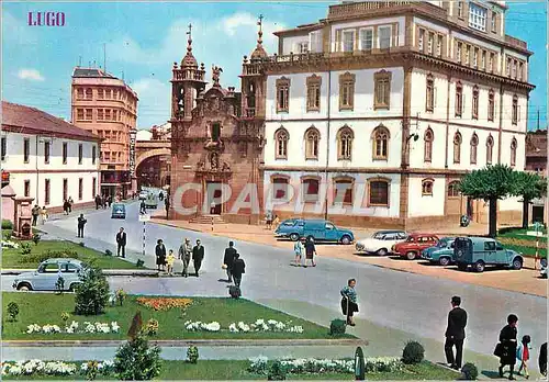 Moderne Karte Lugo La rue et la porte de San Fernando L eglise de San Froilan