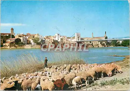 Moderne Karte Tarragona Panoramic vue from the River Ebro