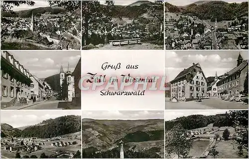 Moderne Karte Gruss aus Zell in Wiesental Schwarzwald